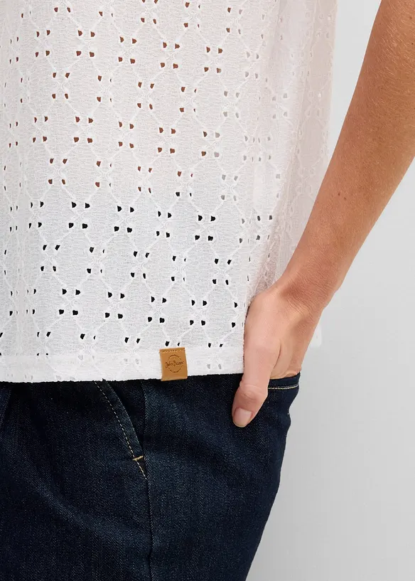 Maglia serafino con cappuccio, bonprix