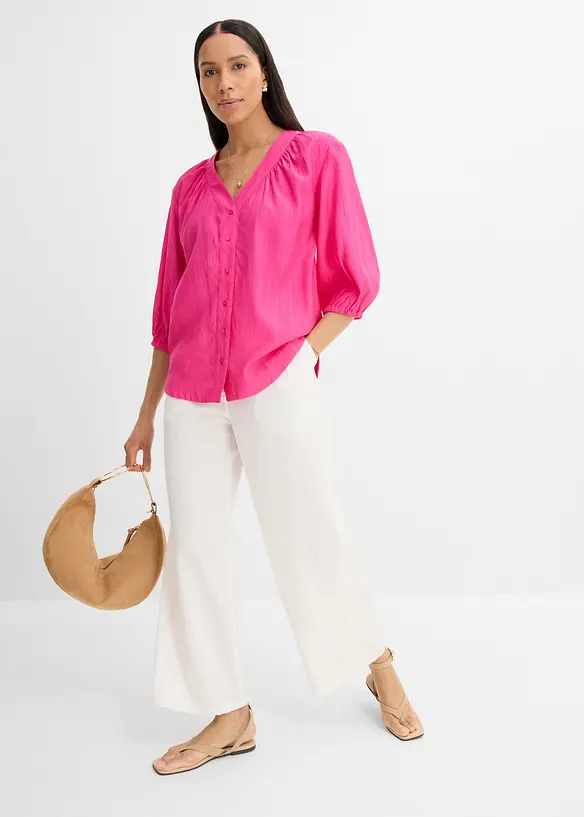 Blusa oversize in misto viscosa morbido, bonprix
