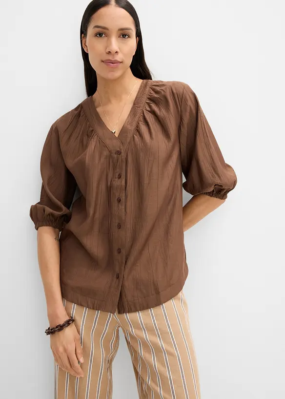Blusa oversize in misto viscosa morbido, bonprix
