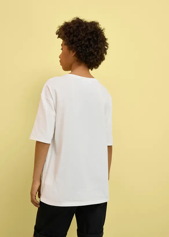 T-shirt loose fit in puro cotone con stampa Smiley World, SmileyWorld