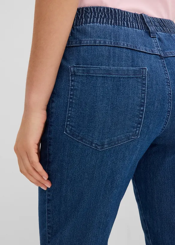 Jeans straight con cinta comoda, vita media (pacco da 2), bonprix