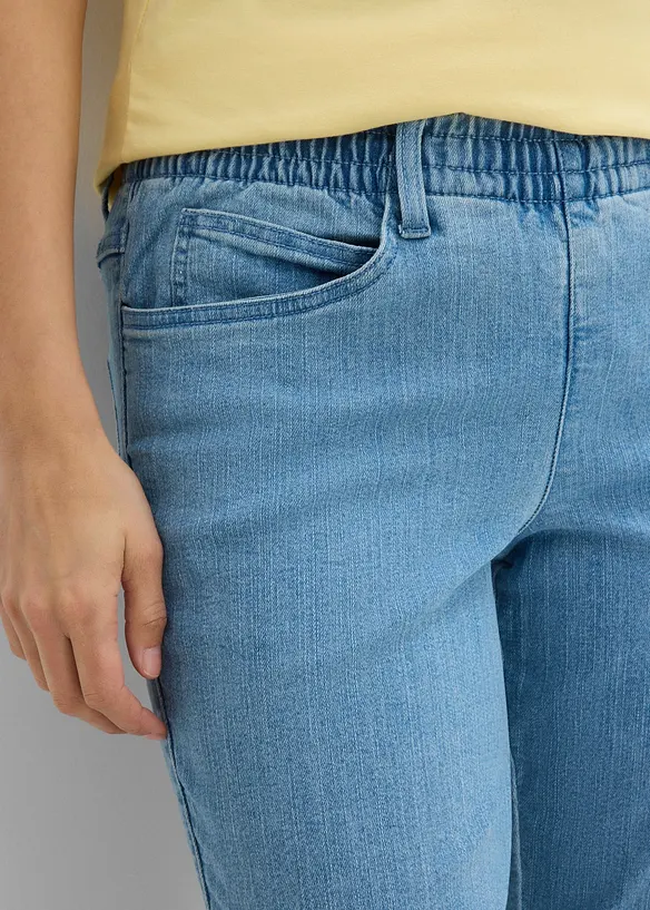 Jeans straight con cinta comoda, vita media (pacco da 2), bonprix