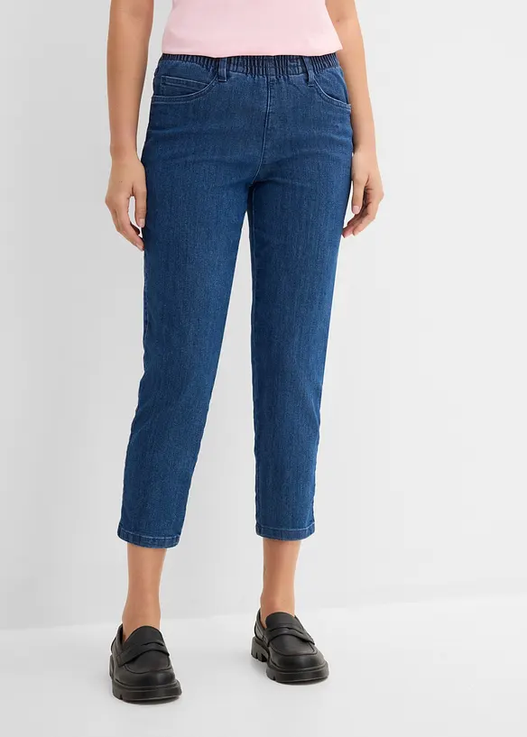 Jeans straight con cinta comoda, vita media (pacco da 2), bonprix