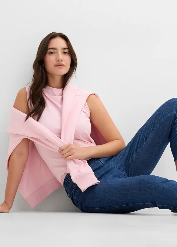 Jeans straight con cinta comoda, vita media (pacco da 2), bonprix