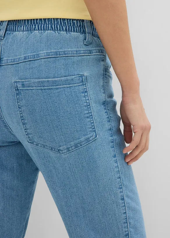 Jeans straight con cinta comoda, vita media (pacco da 2), bonprix