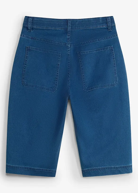 Bermuda di jeans lunghi con vita regolabile, loose fit, bonprix
