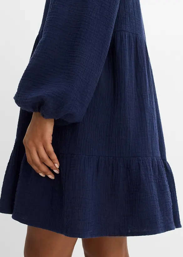 Abito corto a balze in mussola, bonprix