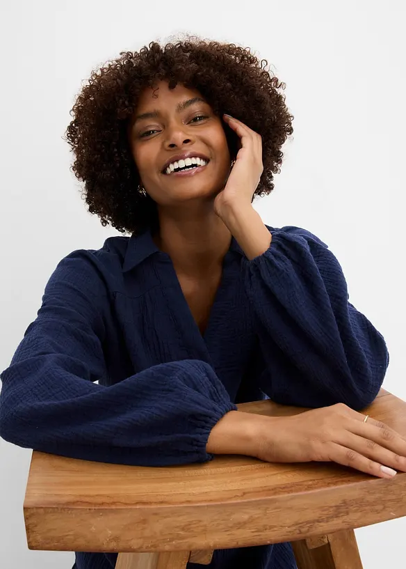 Abito corto a balze in mussola, bonprix