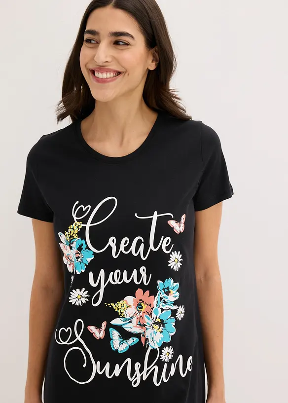 Camicia da notte corta in puro cotone (pacco da 2), bonprix