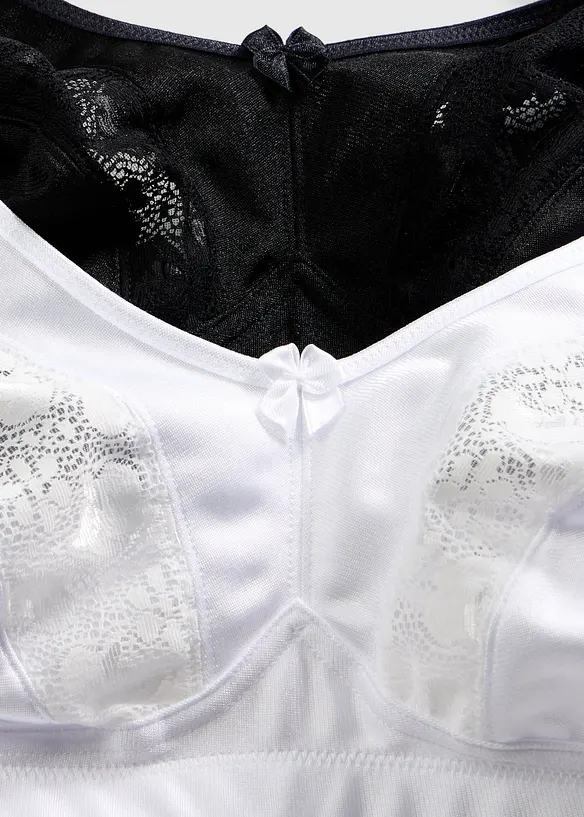 Reggiseno contenitivo senza ferretto con spalline imbottite (pacco da 2), bonprix
