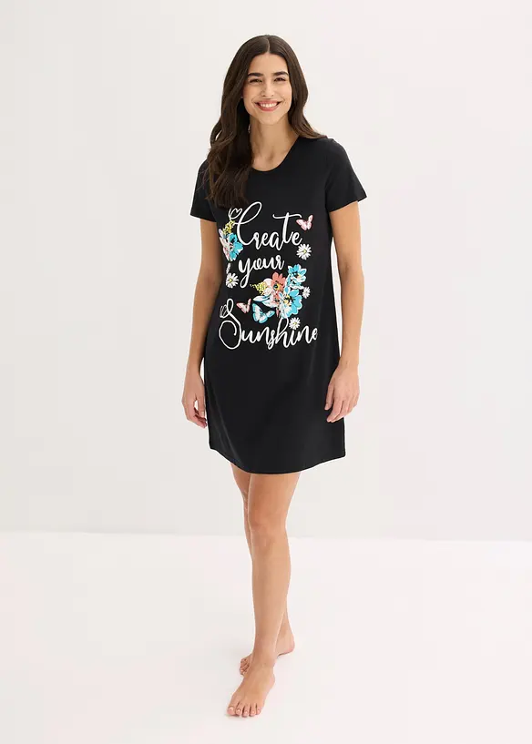 Camicia da notte corta in puro cotone (pacco da 2), bonprix