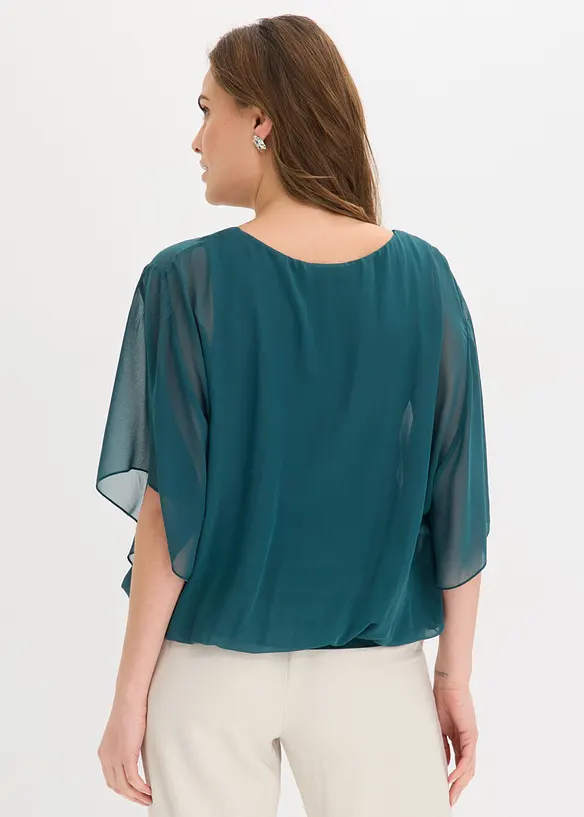 Blusa in chiffon con canotta, bonprix