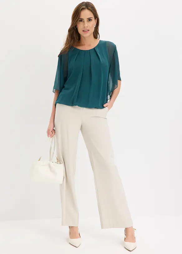 Blusa in chiffon con canotta, bonprix