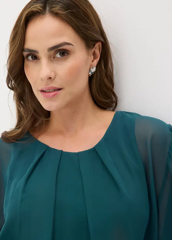 Blusa in chiffon con canotta, bonprix