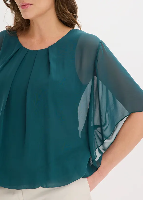 Blusa in chiffon con canotta, bonprix