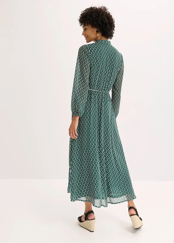 Abito di chiffon con rifiniture a contrasto, bonprix