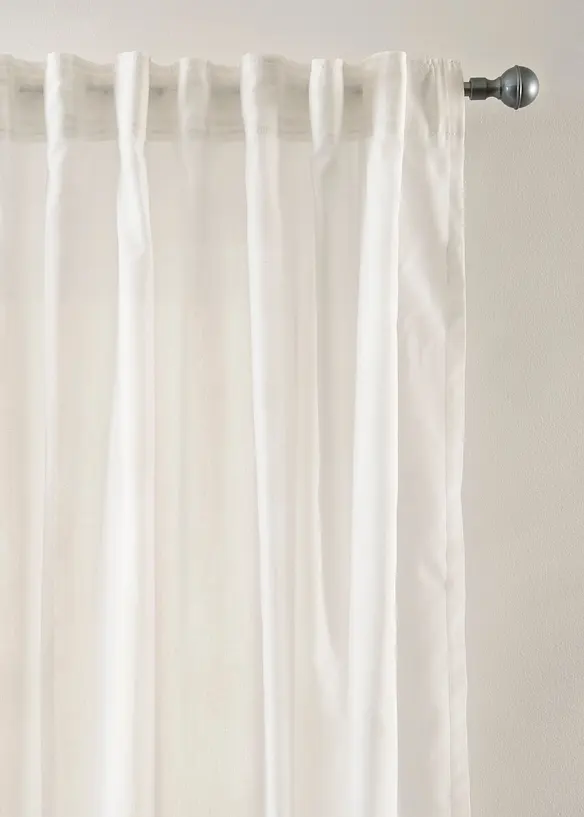 Tenda trasparente in voile leggero con passanti nascosti (pacco da 1), bonprix