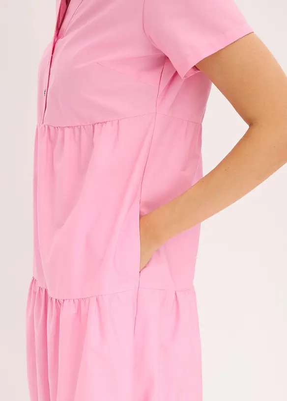 Abito tunica in puro cotone con ricami traforati, bonprix