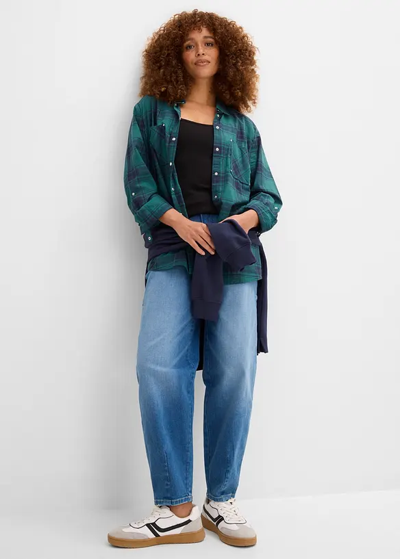 Top lungo in cotone biologico con spalline sottili (pacco da 2), bonprix