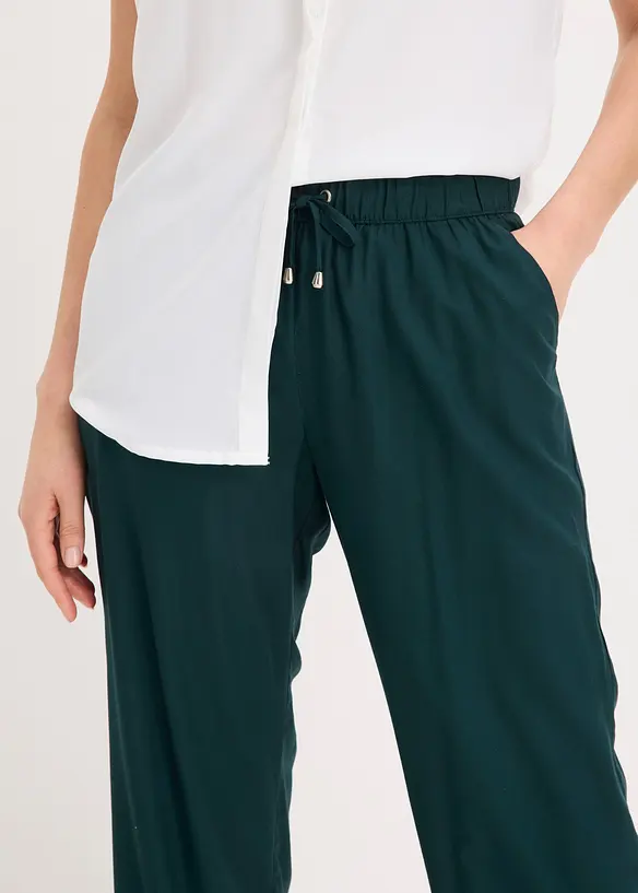 Pantaloni  in viscosa con elastico in vita, bonprix