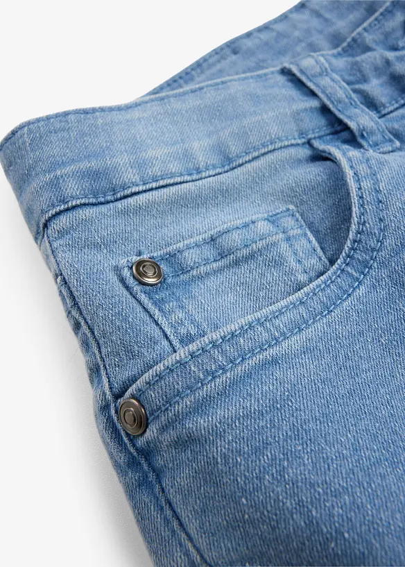 Jeans capri regolabili in vita, vita media, bonprix