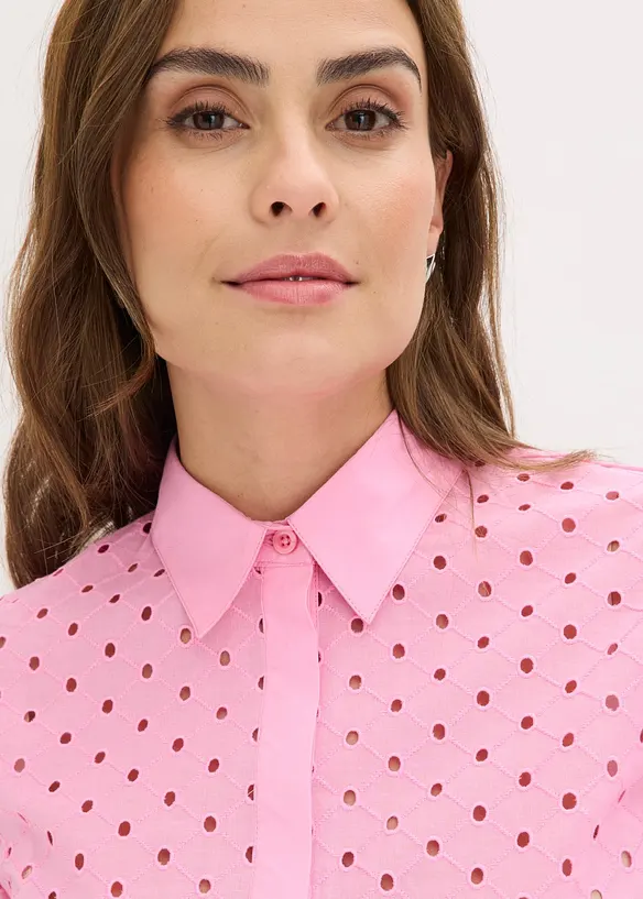 Camicetta con ricami traforati, bonprix