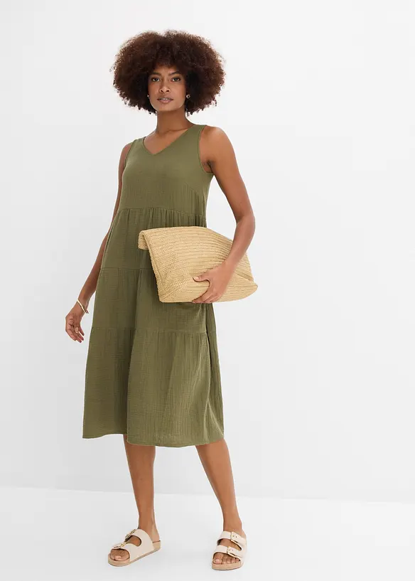 Abito in mussola di puro cotone, bonprix