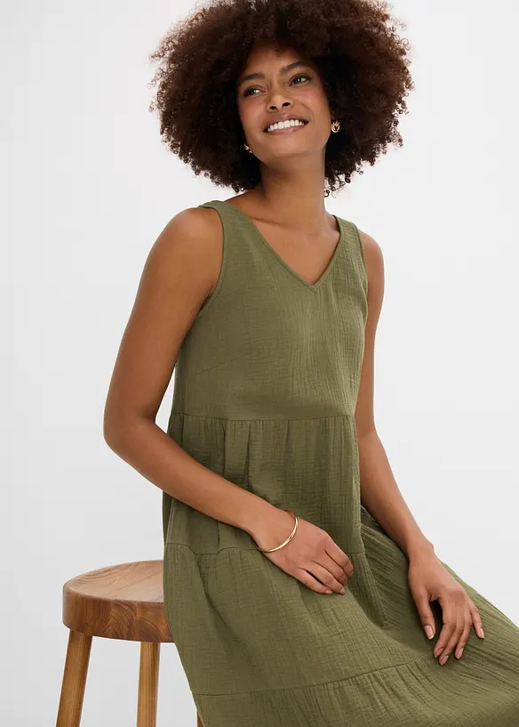 Abito in mussola di puro cotone, bonprix