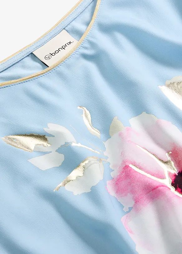 Maglia con inserto in tessuto, bonprix