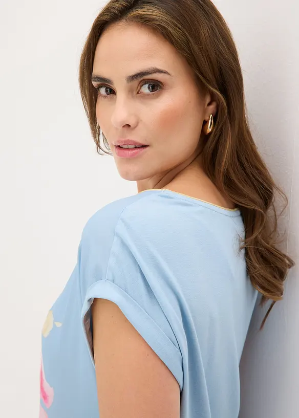 Maglia con inserto in tessuto, bonprix