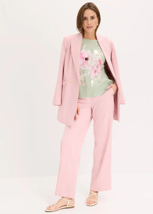 Maglia con inserto in tessuto, bonprix