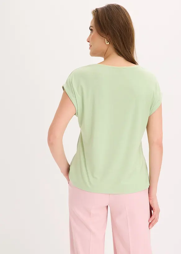 Maglia con inserto in tessuto, bonprix