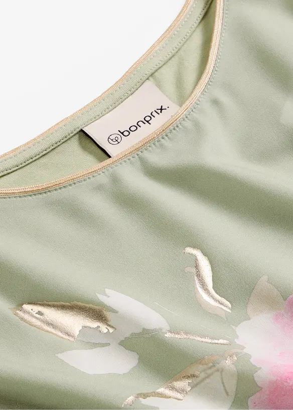 Maglia con inserto in tessuto, bonprix