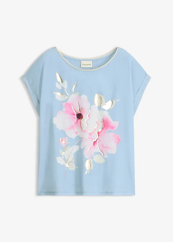 Maglia con inserto in tessuto, bonprix