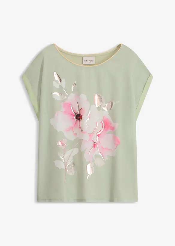 Maglia con inserto in tessuto, bonprix