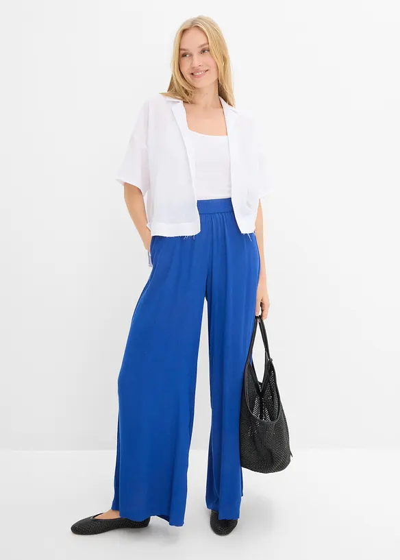 Pantaloni in viscosa fluida con elastico in vita, bonprix