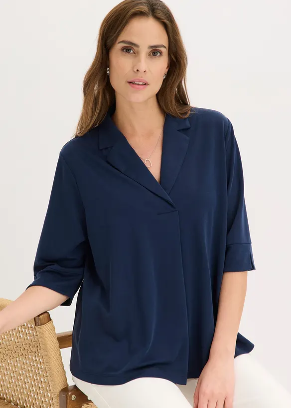 Maglia lunga in piquet di viscosa fluida, bonprix