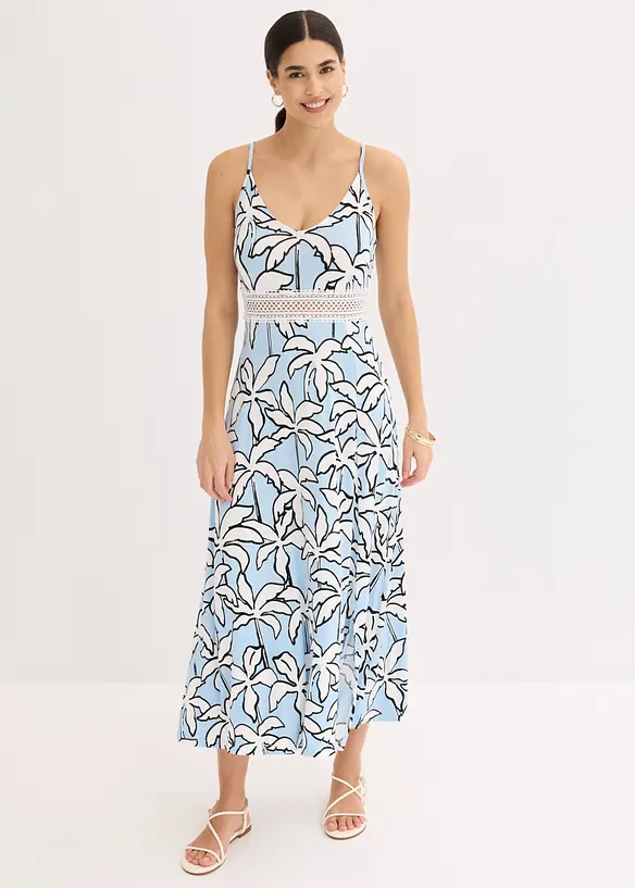 Abito lungo con inserto in pizzo, bonprix