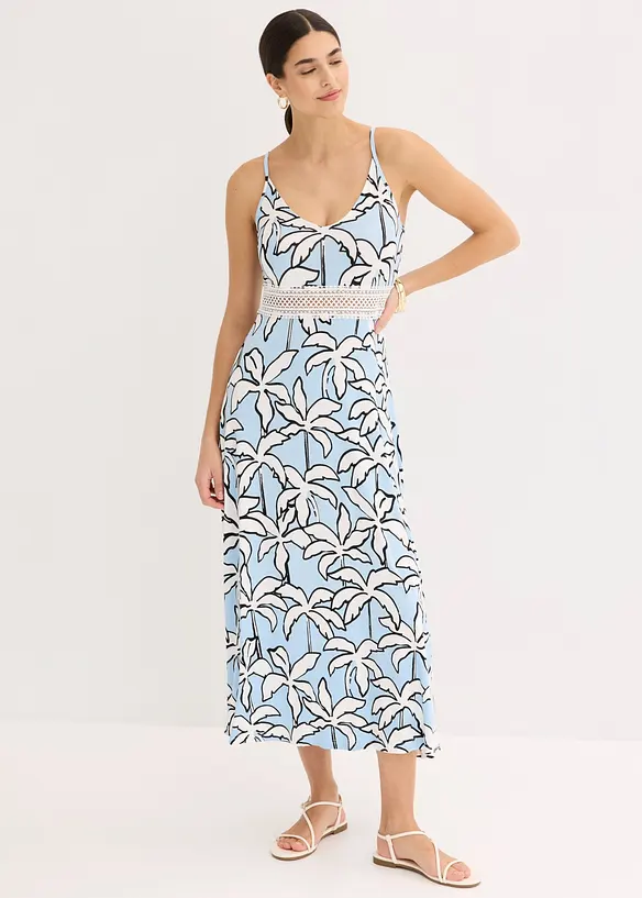 Abito lungo con inserto in pizzo, bonprix