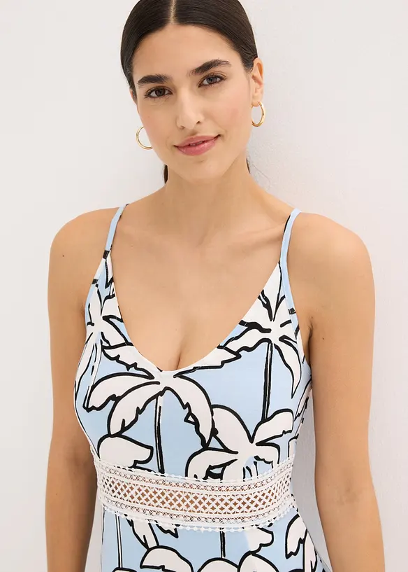 Abito lungo con inserto in pizzo, bonprix