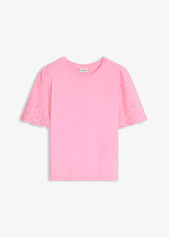 Maglia in misto viscosa morbido con ricami traforati, bonprix