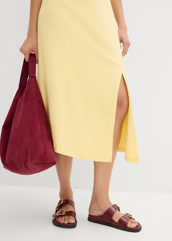 Abito con spacco in jersey di puro cotone biologico, bonprix