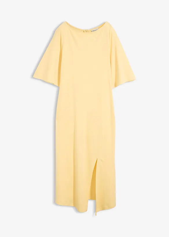 Abito con spacco in jersey di puro cotone biologico, bonprix