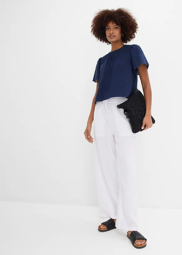 Pantaloni in mussola fresca e leggera, bonprix