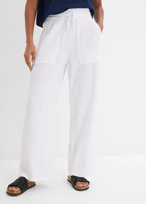 Pantaloni in mussola fresca e leggera, bonprix