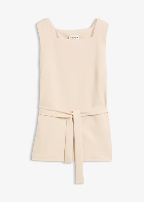 Top in piquet con cintura da annodare, bonprix