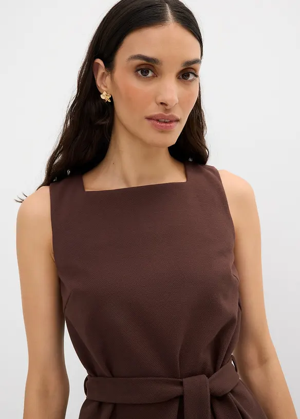 Top in piquet con cintura da annodare, bonprix