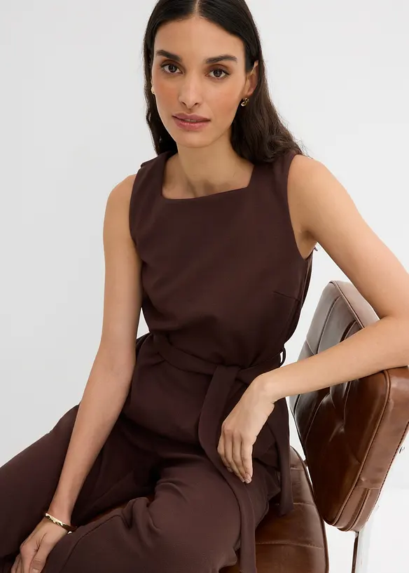 Top in piquet con cintura da annodare, bonprix