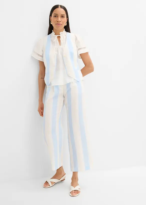 Pantaloni a palazzo effetto lino, bonprix