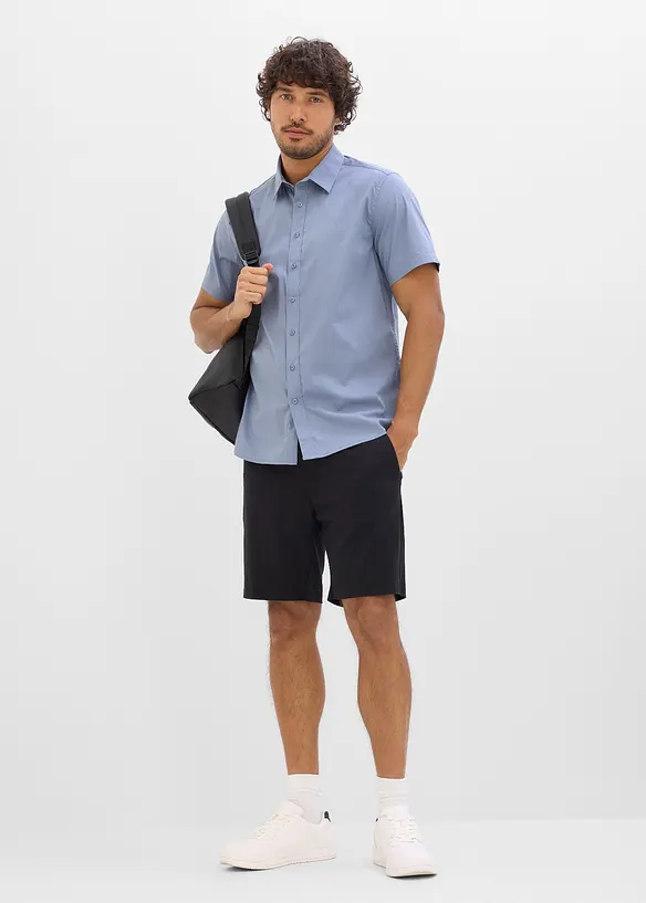 Camicia a maniche corte elasticizzata, slim fit, bonprix